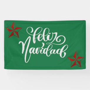 Red Glitter Christmas Star Banner