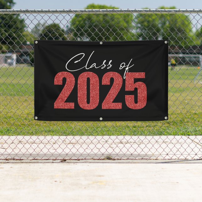 Red Glitter Class of 2025 Banner (Insitu)