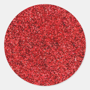 Red Glitter Classic Round Sticker