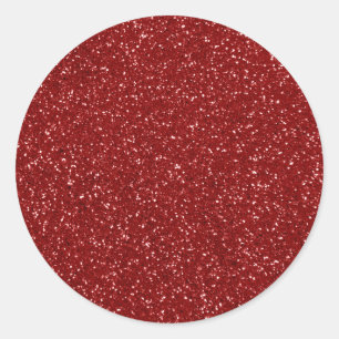 Red Glitter Classic Round Sticker