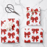 Red Glitter Coquette Bow Christmas  Wrapping Paper Sheet<br><div class="desc">Red Glitter Coquette Bow Christmas. A touch of sparkle for your festive wrap with this faux glitter bow pattern.</div>