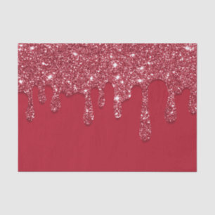 Red Glitter Drip Tissue Paper