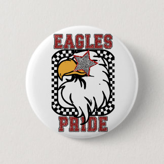 Red Glitter Eagles  Pride Game day Fan Gear 6 Cm Round Badge