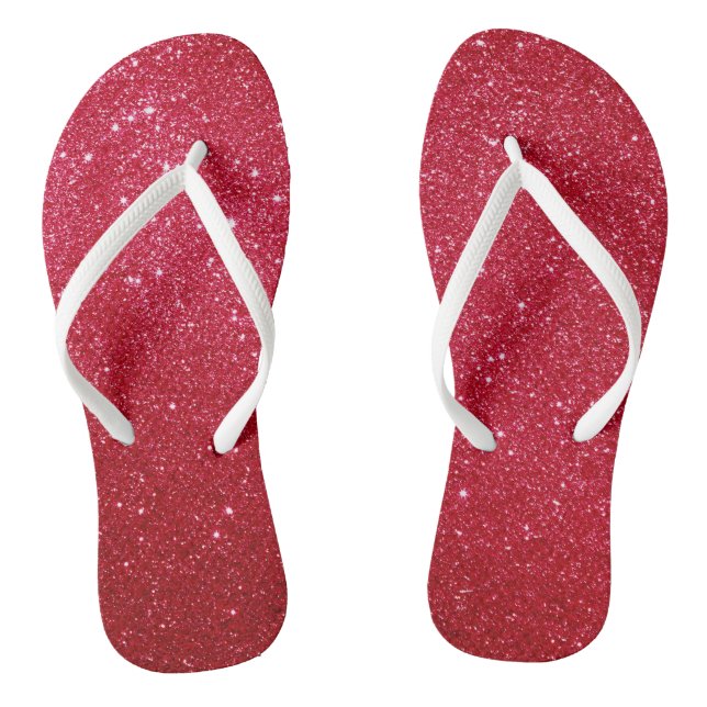 Red Glitter Flip Flops (Footbed)