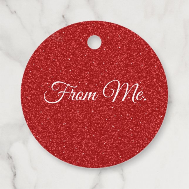 Red Glitter Gift Tag (Back)