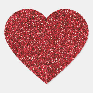 Red Glitter Glitz  Heart Sticker
