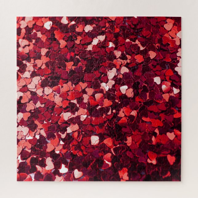 Red Glitter Heart: Minimalist Texture. Jigsaw Puzzle (Vertical)