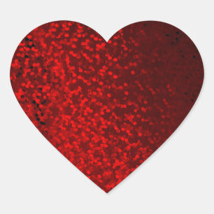 red glitter heart sticker