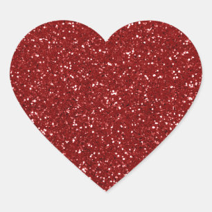 Red Glitter Heart Sticker
