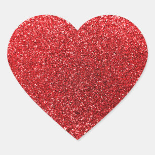 Red glitter heart sticker