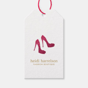 Red Glitter Heels Boutique Fashion Gift Tags