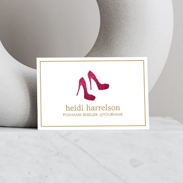 Red Glitter Heels Boutique, Poshmark Seller Business Card (Creator Uploaded)