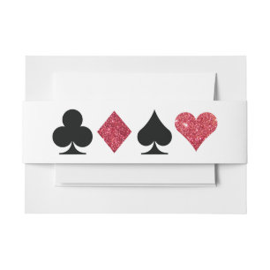 Red Glitter Las Vegas Wedding Invitation Bellyband Belly Band