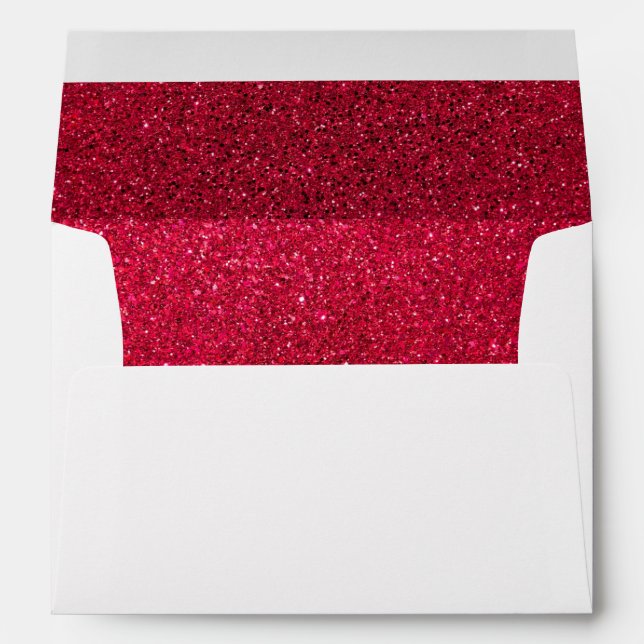 Red Glitter Lined Envelope (Back (Bottom))