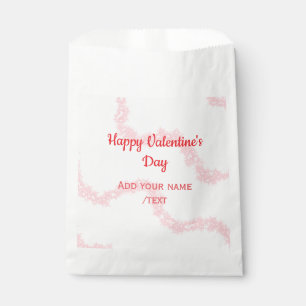 Red glitter lines happy Valentine's day spiral nam Favour Bag