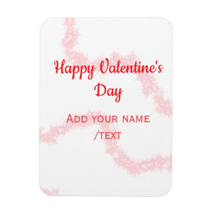 Red glitter lines happy Valentine's day spiral nam Magnet