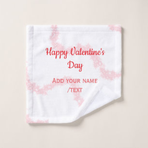 Red glitter lines happy Valentine's day spiral nam Wash Cloth