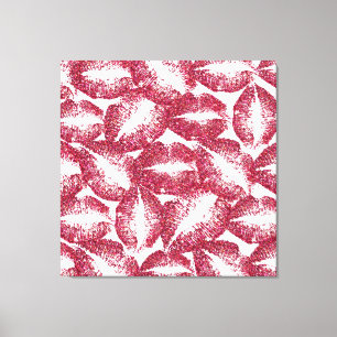 Red Glitter Lips #3 Canvas Print