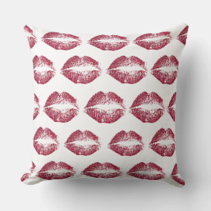 Red Glitter Lips #4 Cushion