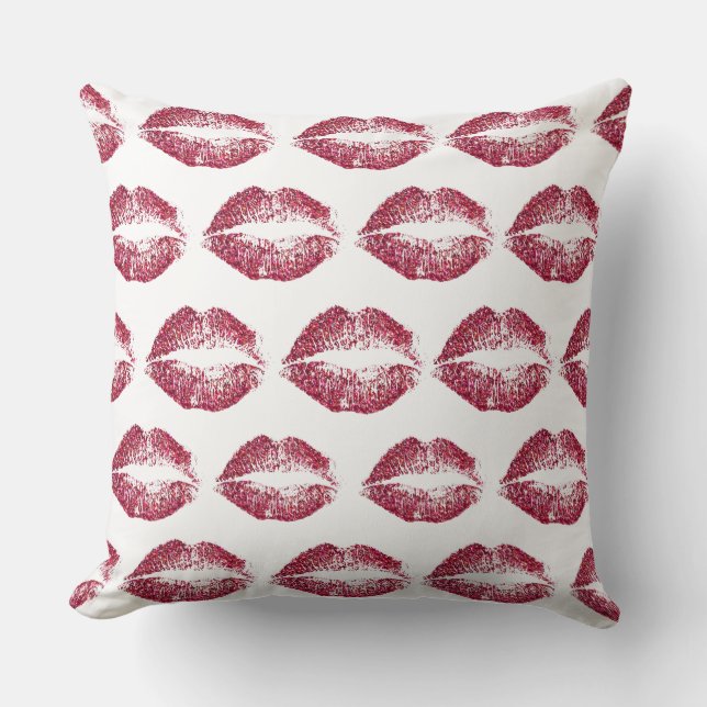 Red Glitter Lips #4 Cushion (Front)