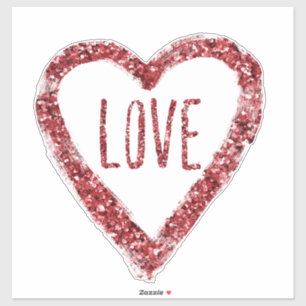 Red Glitter Love Heart