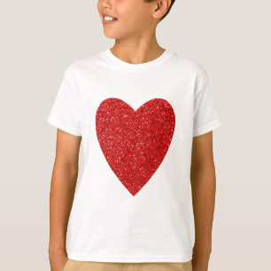 Red glitter love heart T-Shirt