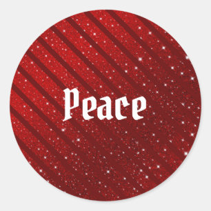 Red glitter magic christmas classic round sticker