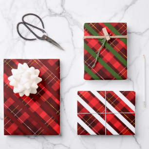 Red glitter magic christmas wrapping paper sheet
