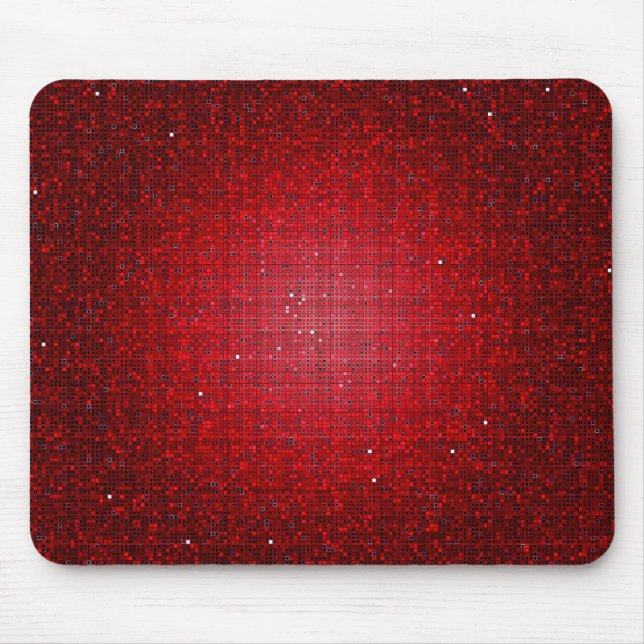Red Glitter Sequin Disco Personalised Mousepad (Front)
