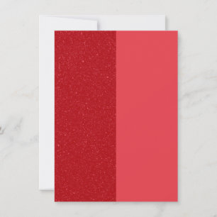 Red Glitter & Solid Split-Panel Thank-You Card