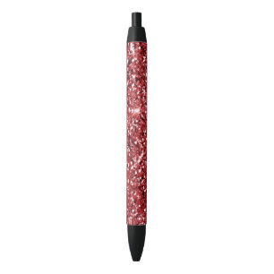 Red Glitter Sparkle        Black Ink Pen