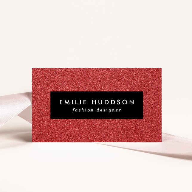 Red Glitter, Sparkle, Glitter Background Business Card (Creator Uploaded)