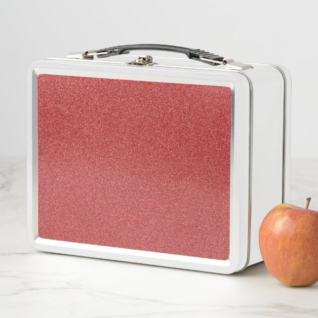 Red Glitter, Sparkle, Glitter Background Metal Lunch Box (In Situ)