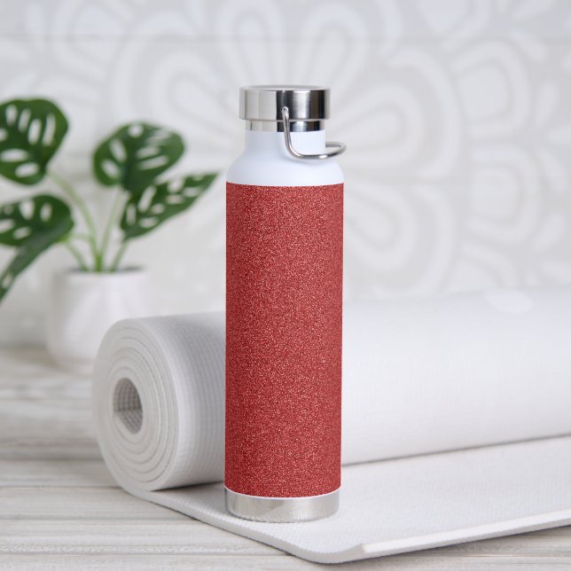 Red Glitter, Sparkle, Glitter Background Water Bottle (Yoga)