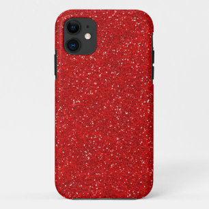 Red Glitter Sparkle Graphic Art Pattern Design iPhone 11 Case