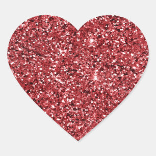 Red Glitter Sparkle   Heart Sticker