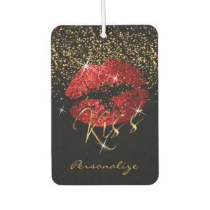 Red Glitter Sparkle Lips Car Air Freshener