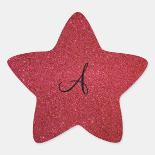 Red glitter star sticker