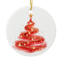 Red Glitter Swirl Christmas Tree