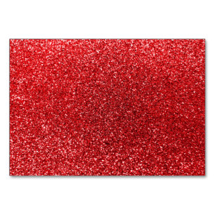 Red glitter table number