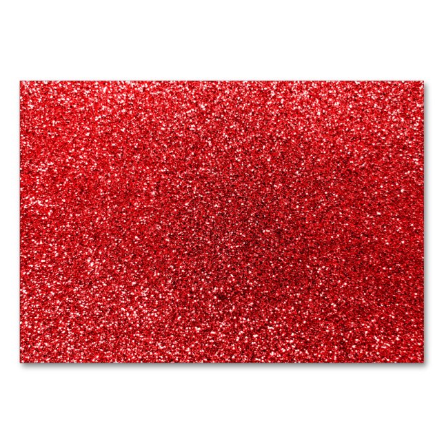 Red glitter table number (Front)