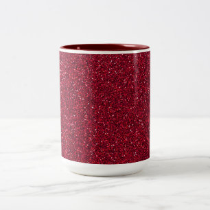 Red Glitter Two-Tone Coffee Mug