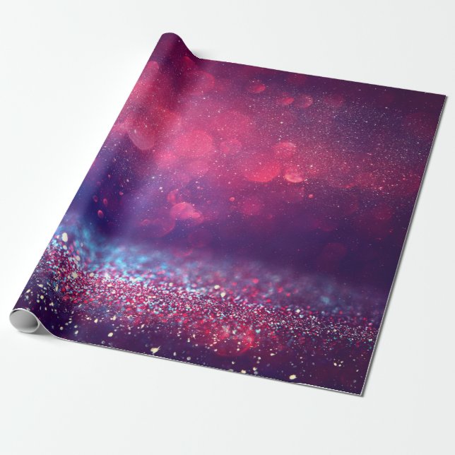 Red glitter vintage lights background. wrapping paper (Unrolled)