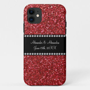 Red glitter wedding favours iPhone 11 case