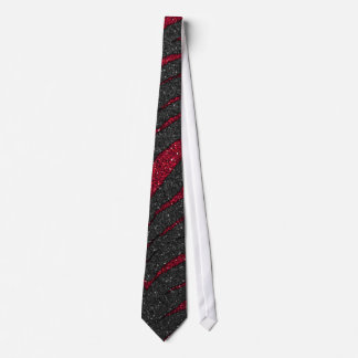 Red Glitter Zebra Print Tie