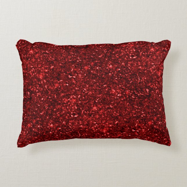 Red Glitters Decorative Cushion (Front)