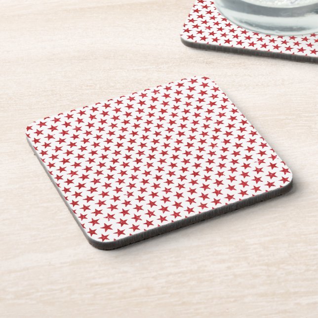 Red glitters stars  coaster (Left Side)