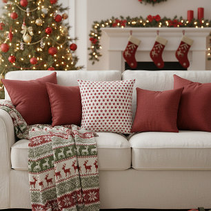 Red glitters stars cushion