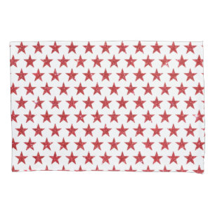 Red glitters stars  pillowcase