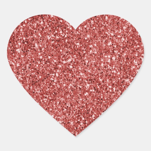 Red Glitz Glitter    Heart Sticker (Front)